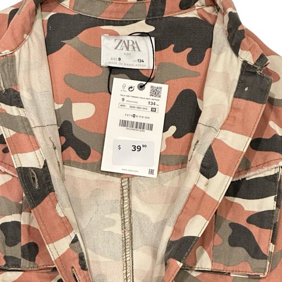 NWT Zara Kids Camo Jean Jacket - Picture 2 of 3